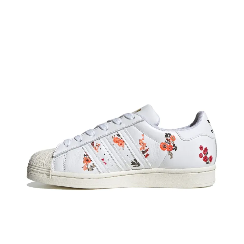 Adidas Originals Superstar White Floral Women's-0