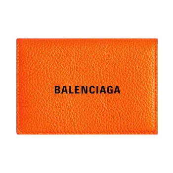 Balenciaga Calfskin Wallet Women's Fluorescent Orange