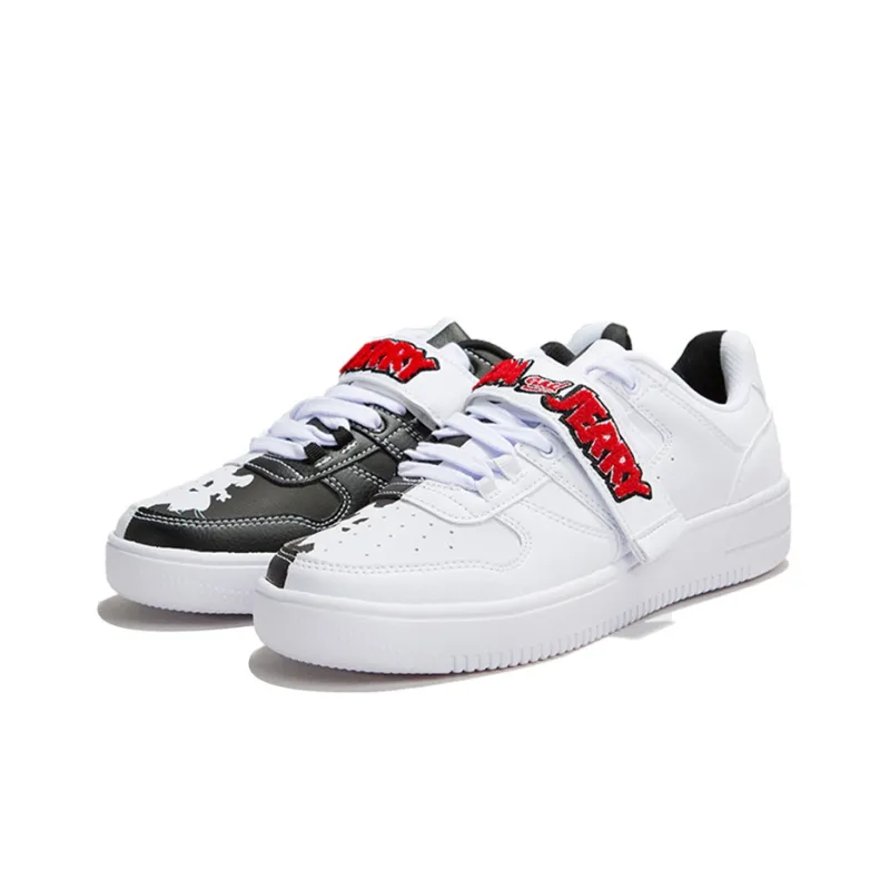 MAOHELAOSHU x XTEP Durable Breathable Low Top Skateboard Shoes Men's White Black-2