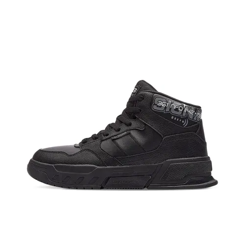 361° Qichen Warm Wear Resistant Slip Resistant High Top Skateboard Shoes Men's Obsidian Black