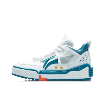 LiNing Wear resistant Lightweight Breathable And Non slip. Mid Top Skateboard Shoes White Wax