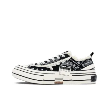 VESSEL G.O.P. Lows Paisley Anti Slip Wear Resistant Lightweight Breathable Low Top Skateboard Shoes Unisex Black White