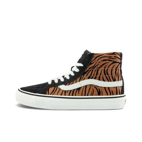 Vans SK8 Skateboard Shoes Unisex High-Top Black Tiger Print