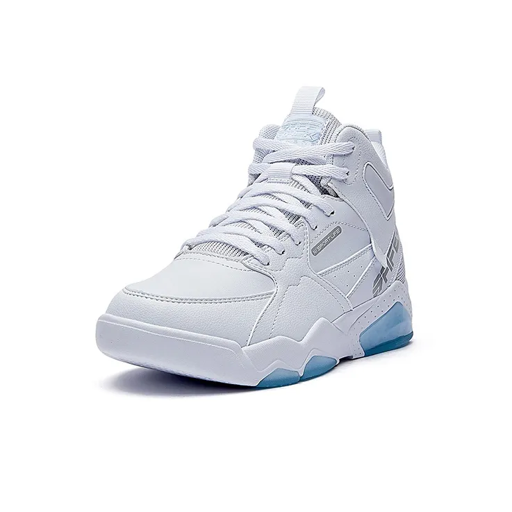 361° Touch Moon High Top Skateboard Shoes Women's White Blue-2