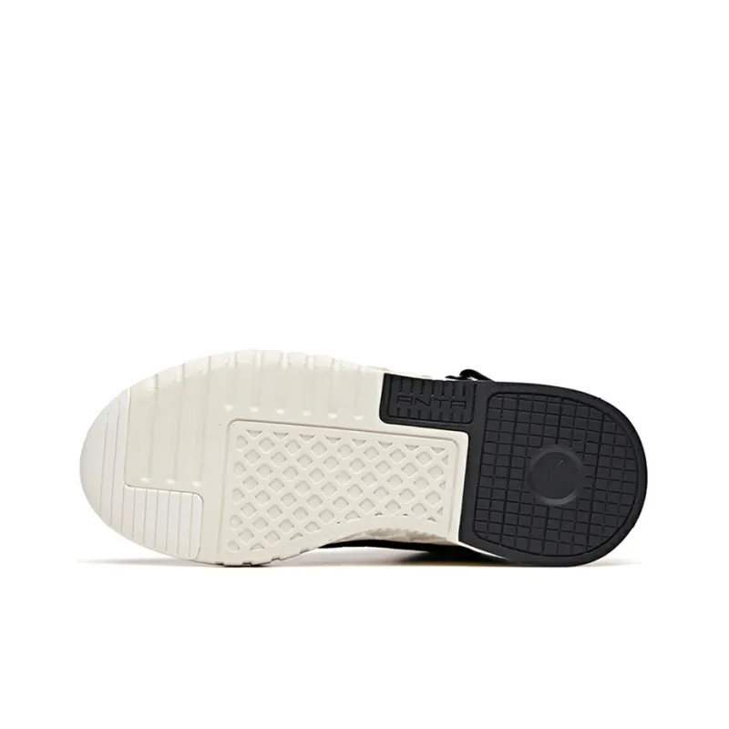 Anta Life Collection High Top Skateboard Shoes Women's Black White-4