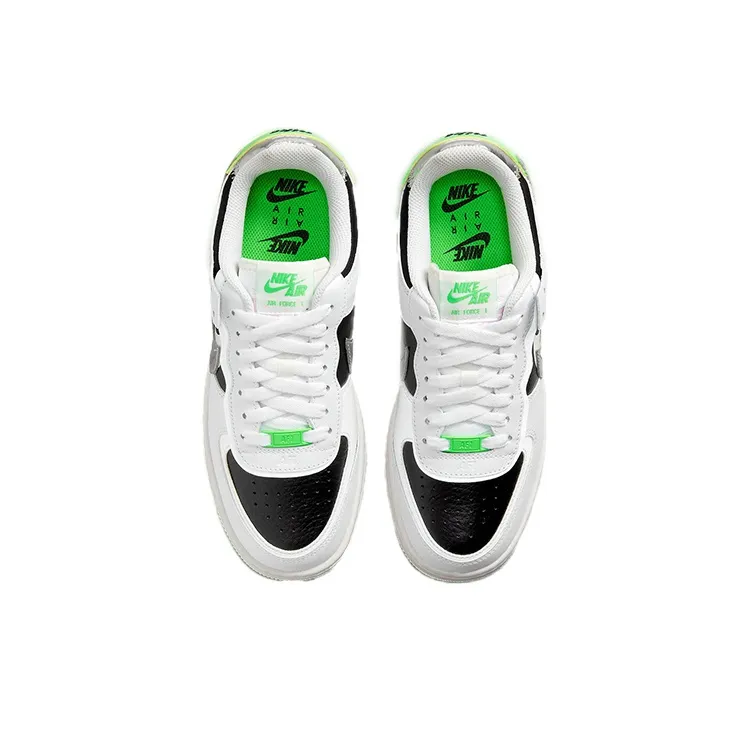 Nike Air Force 1 Low Shadow White Metallic Silver Black Green Women's'ss'-3