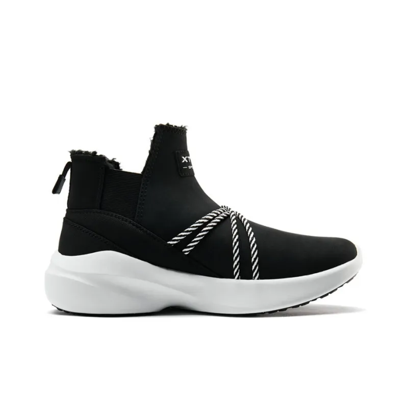 XTEP Coverage Warm Slip Resistant High Top Skateboard Shoes Women's Black-1