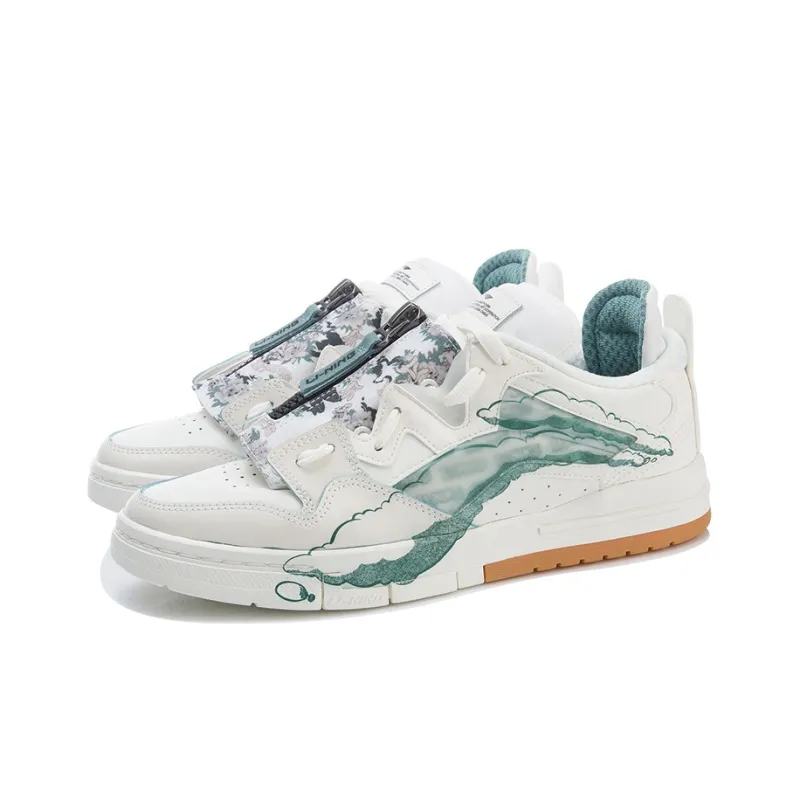 LINING Wei Wu PRO Skateboard Shoes Women's Low Top White/Green-2
