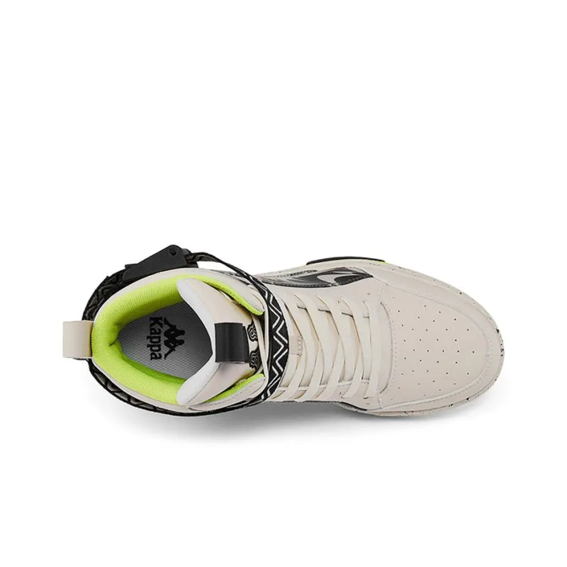 Edm x Kappa High Top Skateboard Shoes Unisex White-2