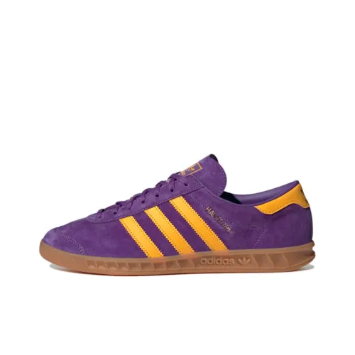 Adidas Originals Hamburg Wear-Resistant Coverage Low-Top Skateboard Shoes Unisex Purple Yellow