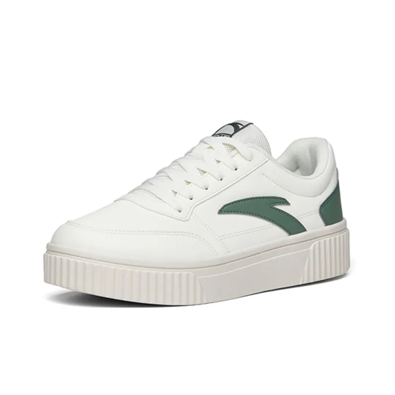 Anta Life Collection Cookie Shoes Slip-Resistant Cushioning Wear-Resistant Low-Top Skateboard Shoes White Green-2