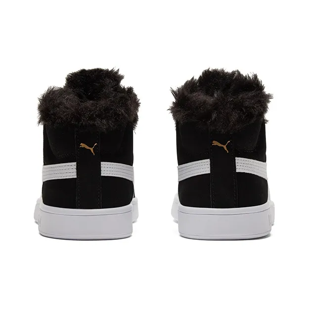 PUMA Smash V2 Plus Fleece Mid Top Sneakers Black Women's-4