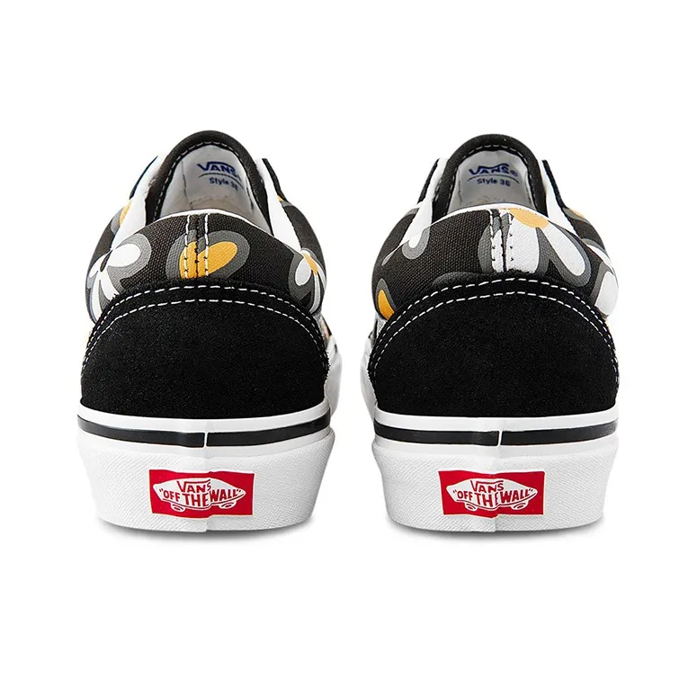 Vans Style 36 Retro Casual Skateboarding Shoes Unisex Black Printing 'Black Yellow White'-3