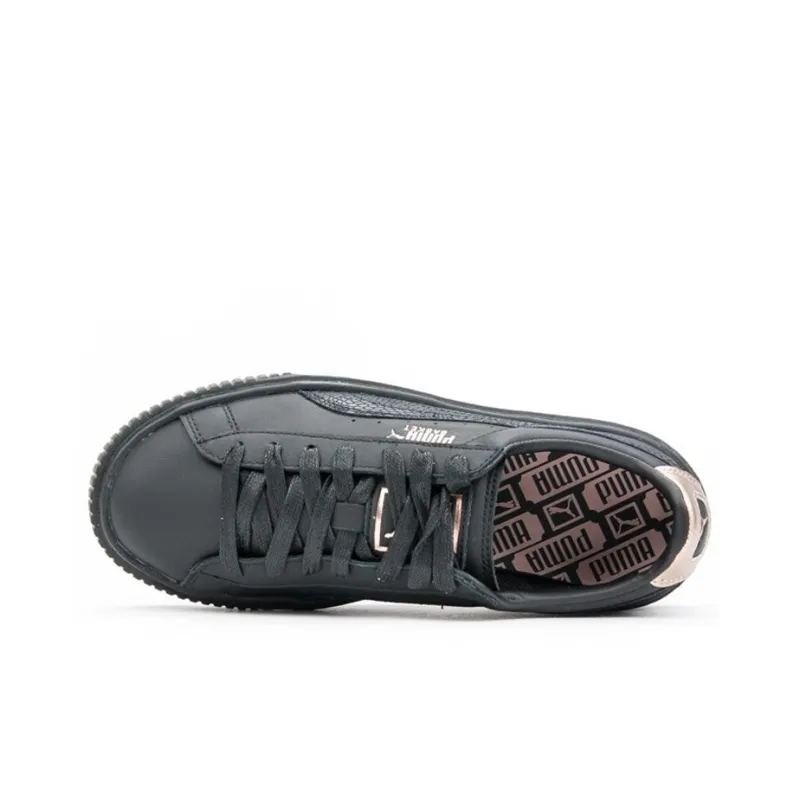 PUMA Basket Platform Euphoria RG Cushioning Balance Lightweight Low-Top Skateboard Shoes Women's Black-2