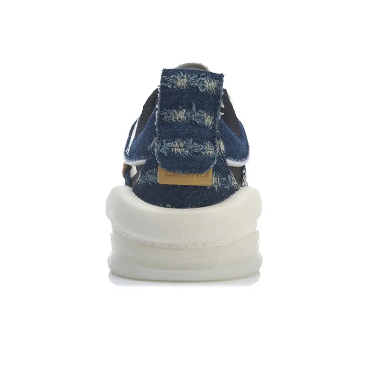 LiNing Wave Zen Low Top Skateboard Shoes Women's Gray Black Blue-2