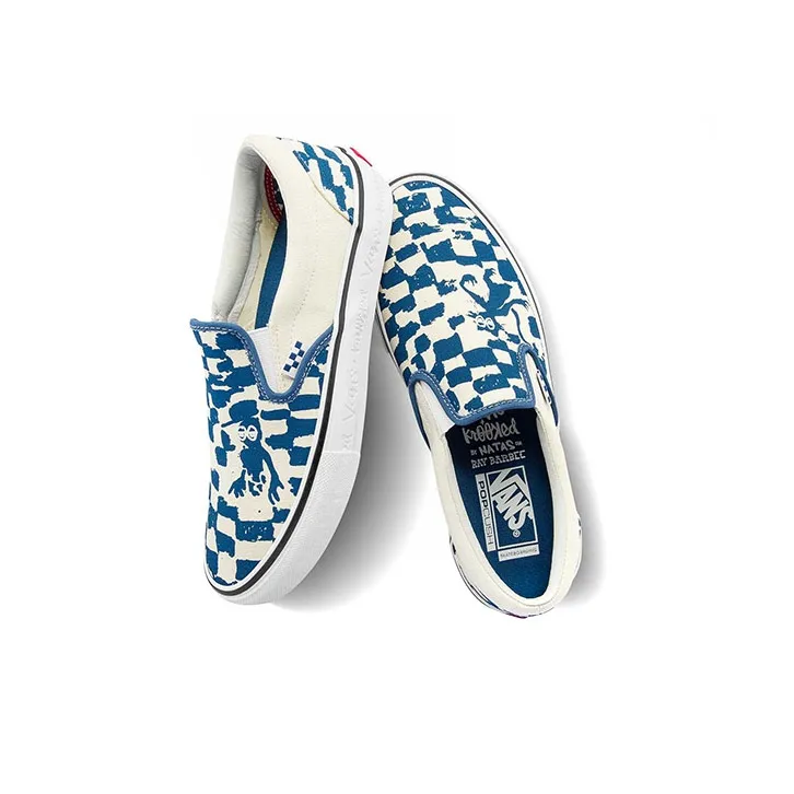 Slip On Krooked X Skate Vans 'Natas For Ray Barbee Blue Checkerboard'-3