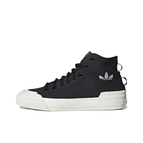 Adidas Originals NIZZA Series Skateboard Shoes Unisex High-Top Black