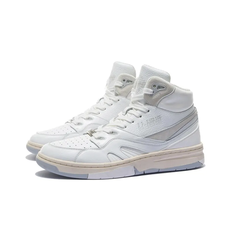 LiNing 937 Deluxe Hi Wear Resistant Slip Resistant Lightweight Coverage High Top Skateboard Shoes Men's Ecru-2
