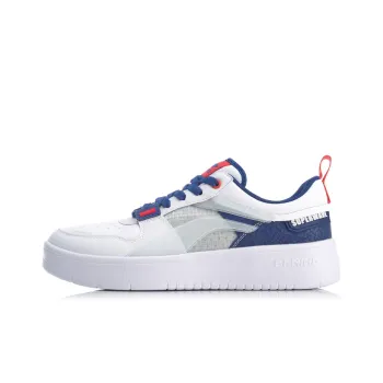 LiNing Wave Superwave Lite Non slip Lightweight Low Top Skateboard Shoes White Blue