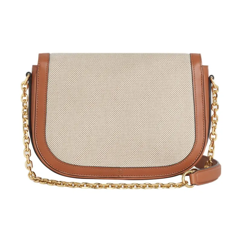 CELINE Triomphe Fabric With Calfskin Chain Bag, Shoulder Bag Women's-2