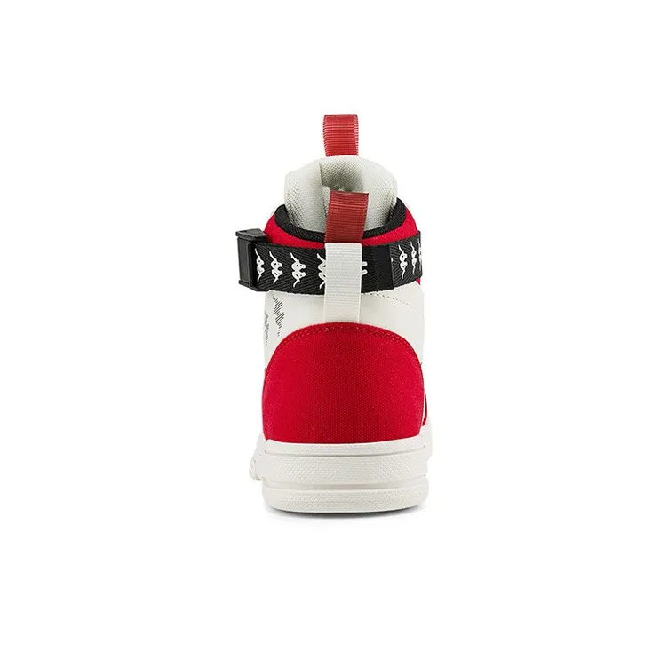 Kappa Coverage Anti Slip And Wear Resistant High Top Skateboard Shoes Unisex Red Black White-4