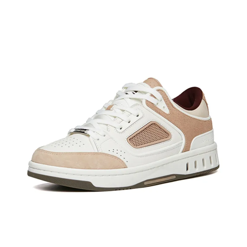 Anta Champion Series Low-Top Skateboard Shoes Men's White Gray Brown-2