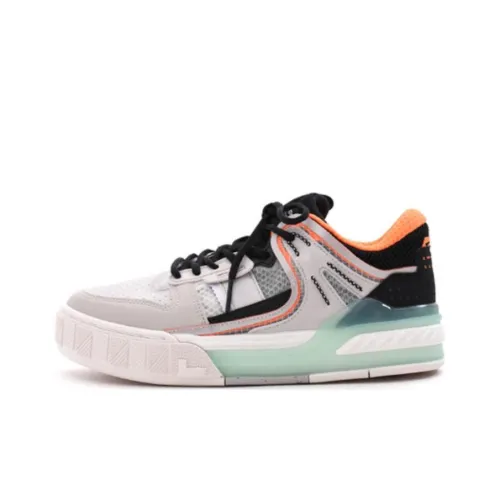 LiNing Morning Glow Slip Resistant, Abrasion Resistant, Lightweight Low Top Skateboard Shoes Men's Gray Black