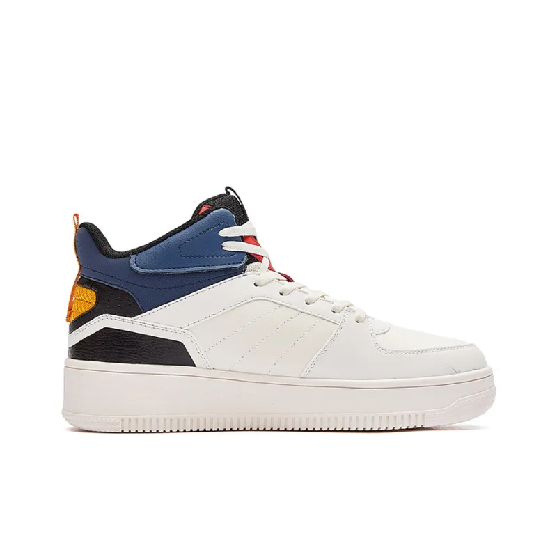 361° Anti Slip Wear Resistant High Top Winter Padded Skateboard Shoes Men's White Blue-1
