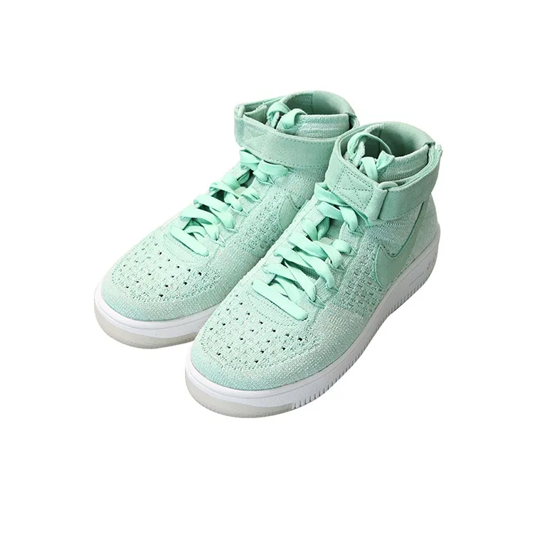 Nike Air Force 1 Flyknit Slip-Resistant Lightweight Wear-Resistant Mid-Top Skateboard Shoes Women's Light Green-2