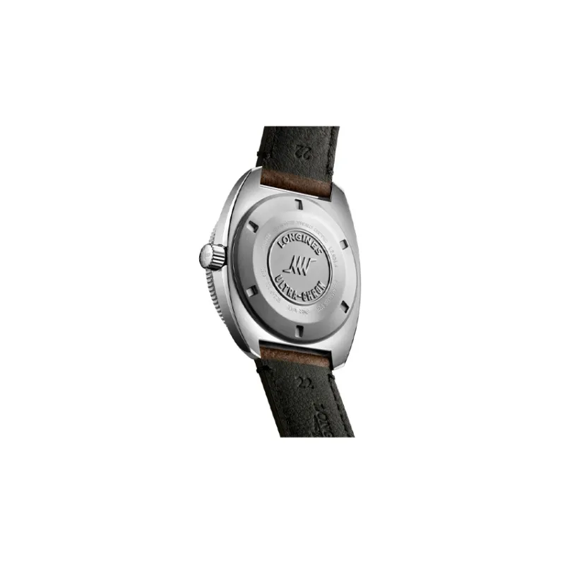 LONGINES Classic Vintage Mechanical Movement Men's Watch 43mm Black Dial Stainless Steel Case Cow Leather Strap-2