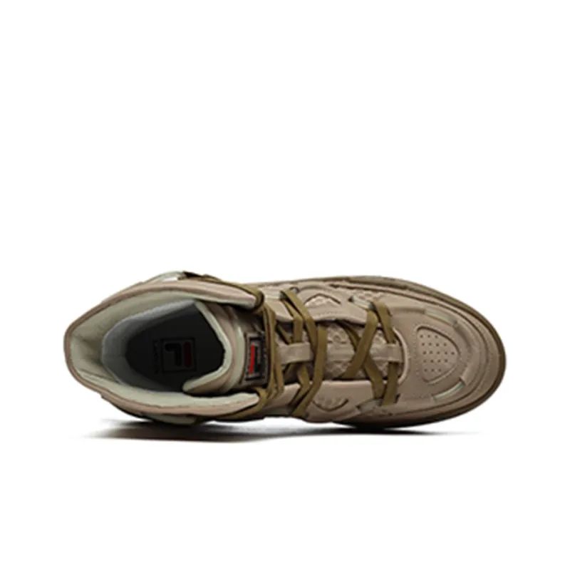 Lanvin x FILA Salto Nougat High Top Skateboard Shoes Men's Brown-2