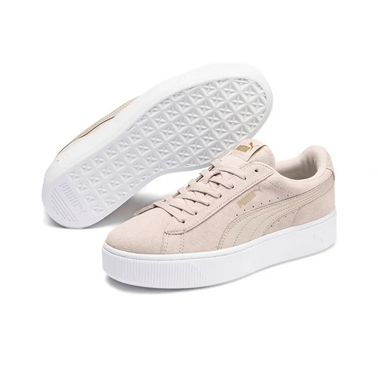 PUMA Vikky Skateboard Shoes Women's Low Top Light Pink/White-2