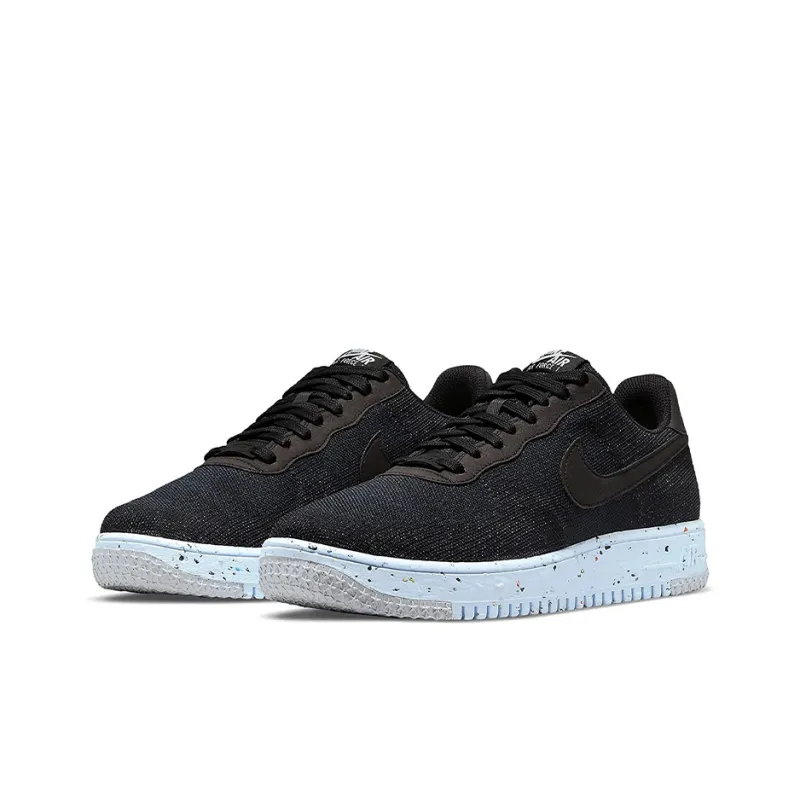 Nike Air Force 1 Low Crater Flyknit Black Chambray Blue-2