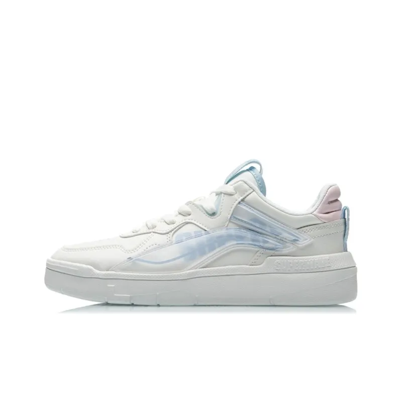 LiNing Wave Superwave LO Slip Resistant Breathable Lightweight Wear Resistant Skateboard Shoes Women's White Blue-0