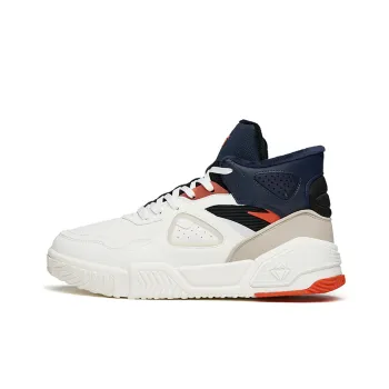 Anta Durable Cushioning Mid Top Skateboard Shoes Men's White Blue Orange