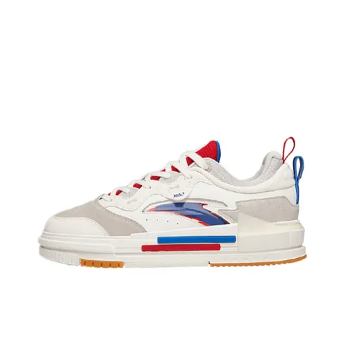 Anta Wear Resistant Low Top Skateboard Shoes Men's White Gray Blue