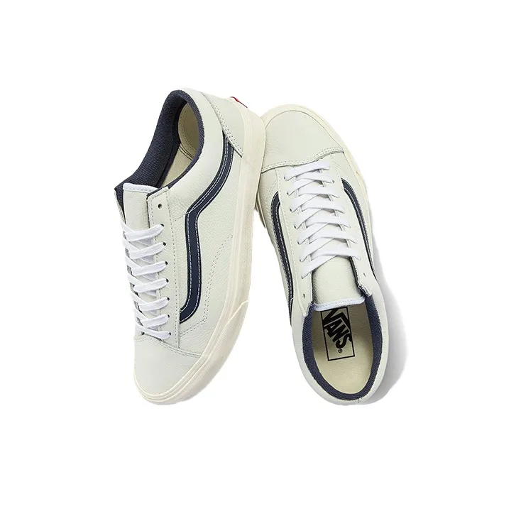 Vans Style 36 Low Tops Skateboarding Shoes Unisex White Blue Contrasting Colors-3