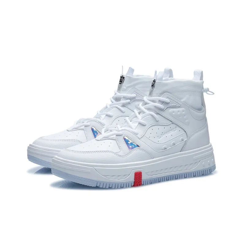 LiNing The Domain Line Execute Slip Resistant High Top Skateboard Shoes Men's White-2