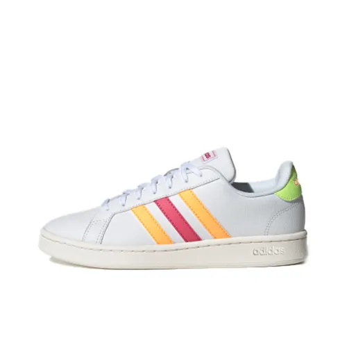 Adidas Neo GRAND COURT Skateboard Shoes Women's Low-Top White/Red/Orange