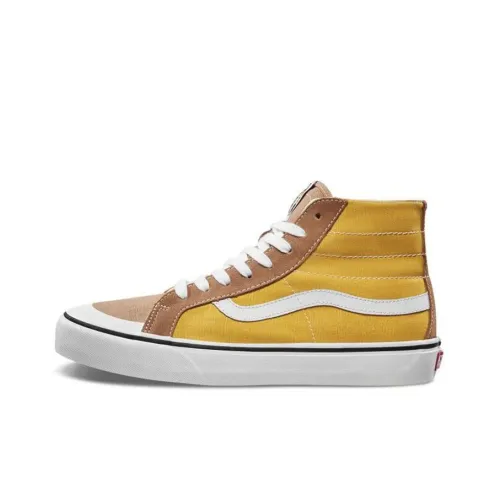 Vans SK8 Skateboard Shoes Unisex High-Top Brown/Yellow