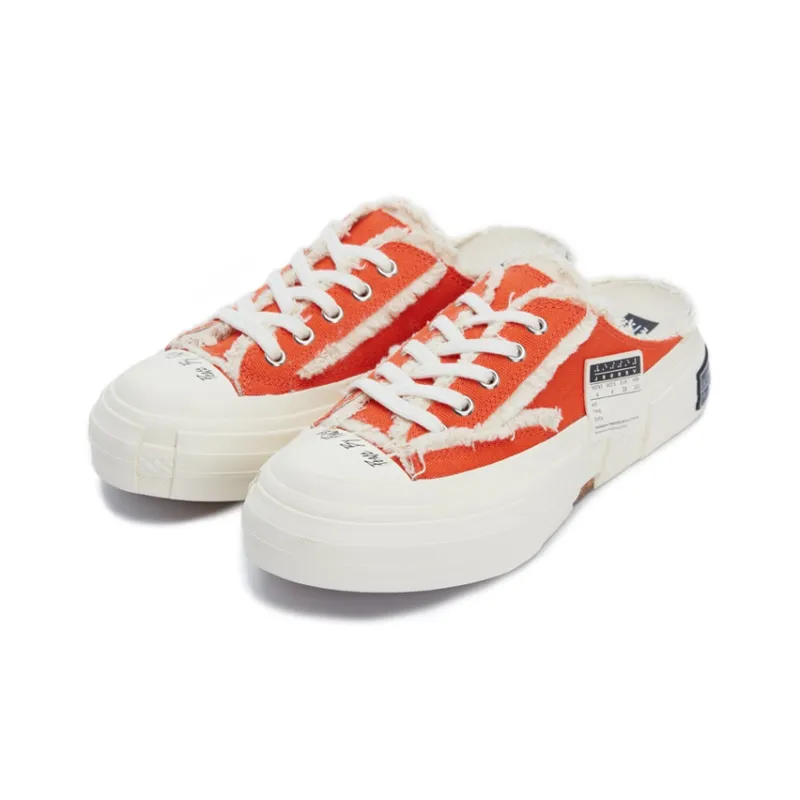 VESSEL G.O.P. Slip On Orange Low Top Skateboard Shoes Unisex Orange Red-2
