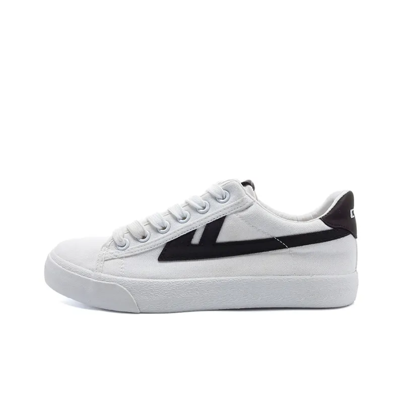 Warrior Ulzzang Trendy Versatile Low Top Skateboard Shoes Unisex White Black-0