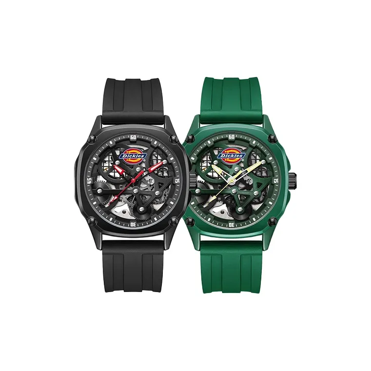 Dickies Creator Collection Emperor Cool Fit Wrist Watch Mechanical Movement Silicone Strap Cut Out Dial Men's Watches-2