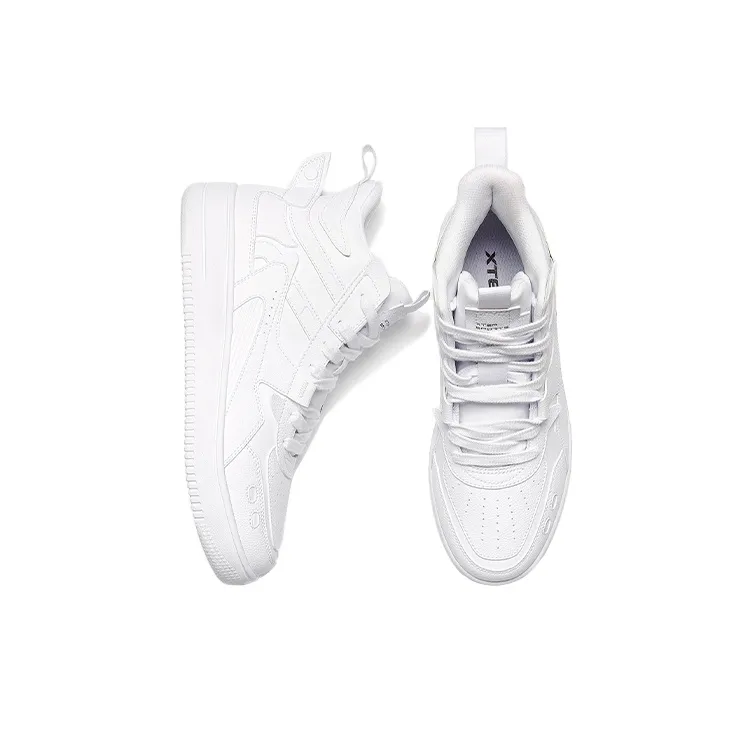 XTEP Reverse Warfare 2.0 Abrasion Resistant Breathable High Top Skateboard Shoes Men's White-3