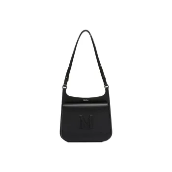 MaxMara Cow Leather Shoulder Bag Women's Black