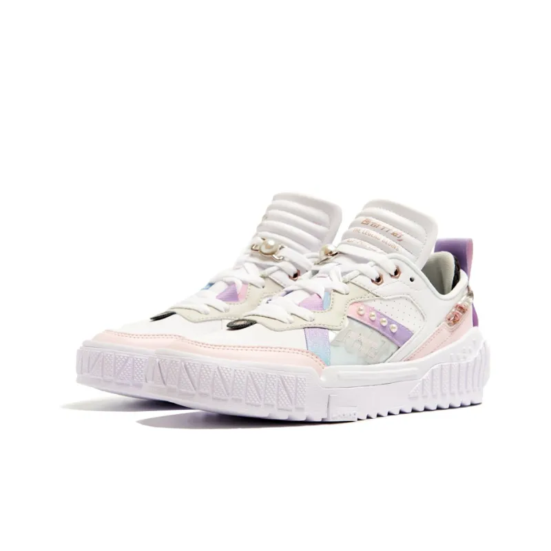 LiNing 001 Unblock Anti Slip Wear Resistant Low Top Skateboard Shoes Women's Cherry Blossom Pink-1