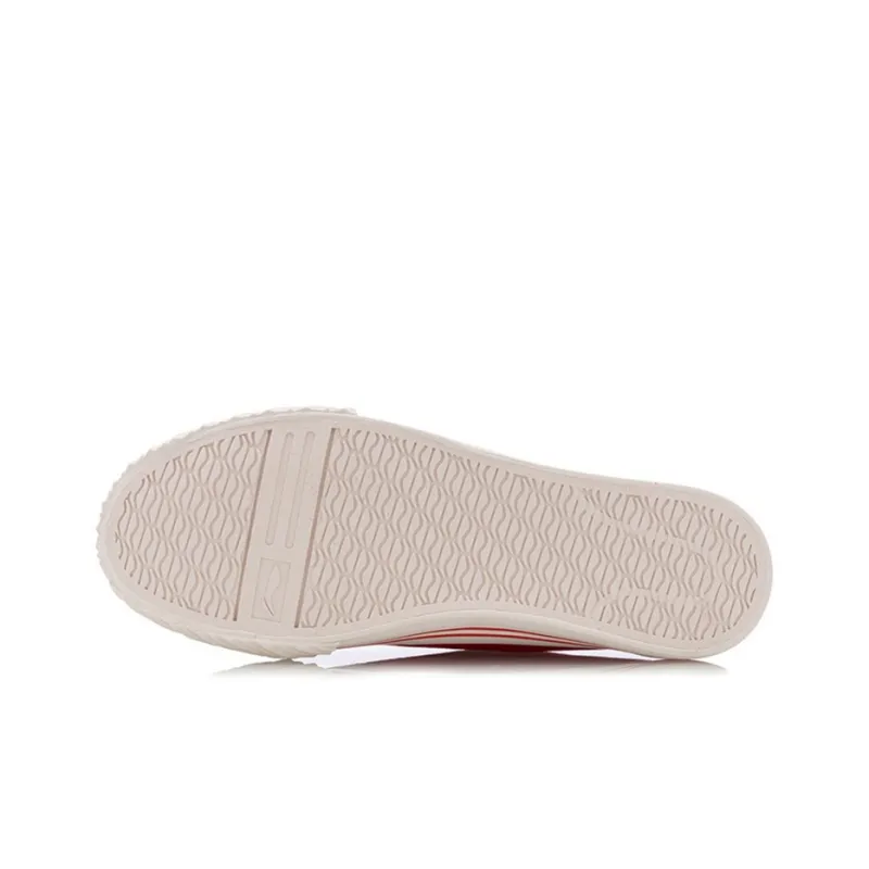 LINING Cookie Skateboard Shoes Women's Low-Top Red White-3