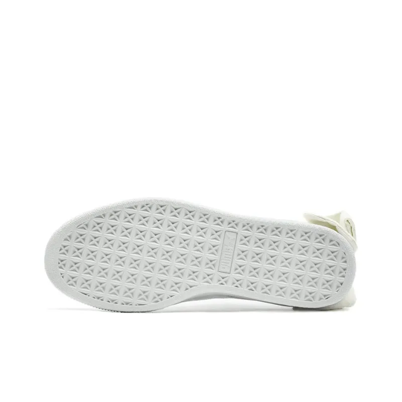 PUMA Basket Suede Bow Leisure Board Shoes Creamy/White Women's-4