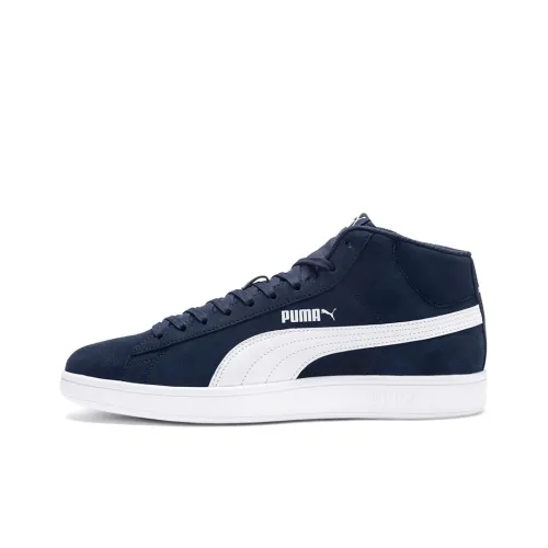 PUMA Smash V2 Mid Mid Tops Casual Skateboarding Shoes Unisex Blue White