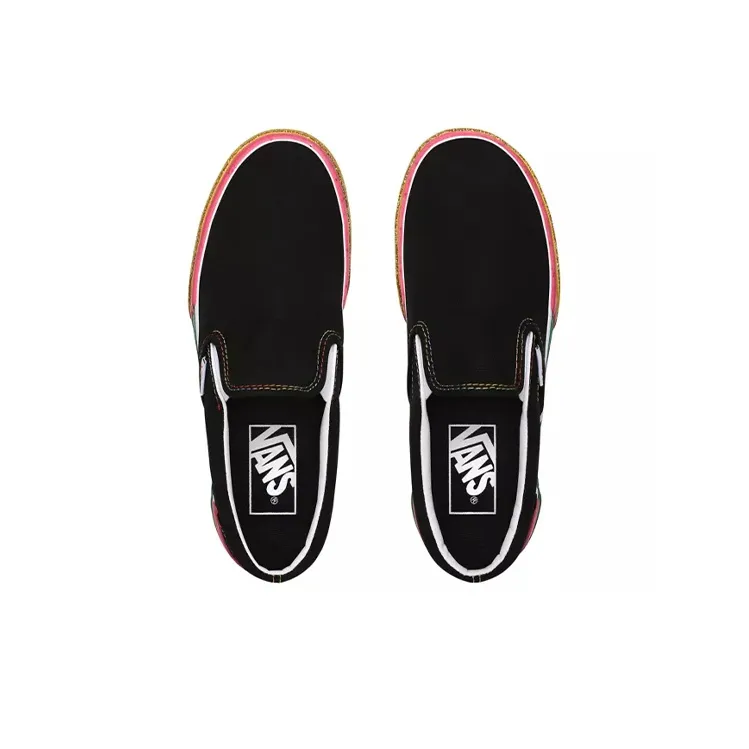 Vans Classic Slip On Stacked Platform 'Glitter Black Rainbow'-3